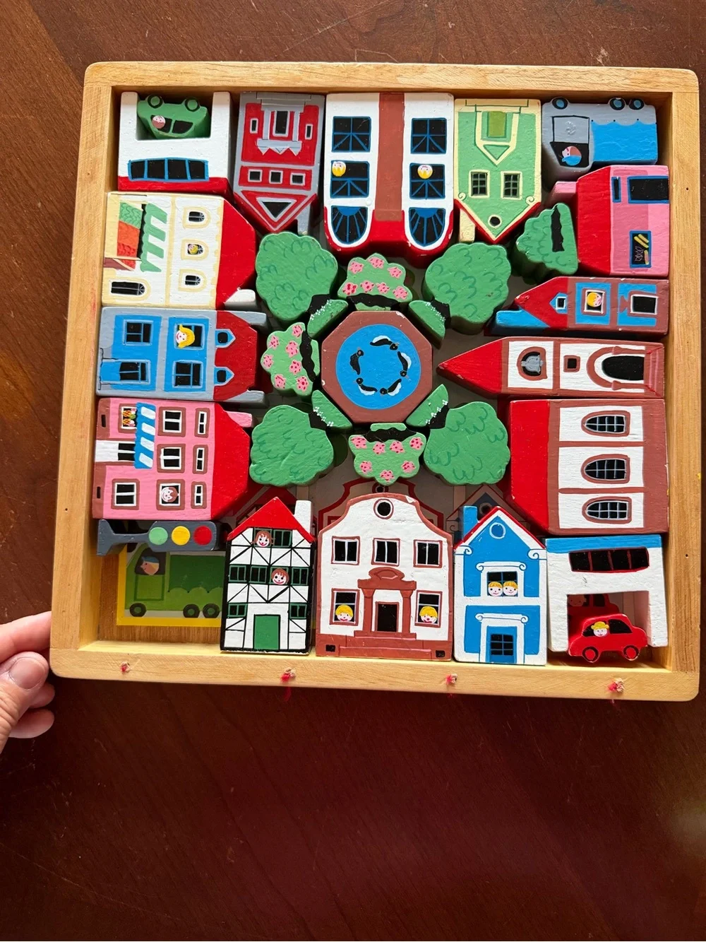 Wooden Village Puzzle Playset - Multicolor Kids Toy